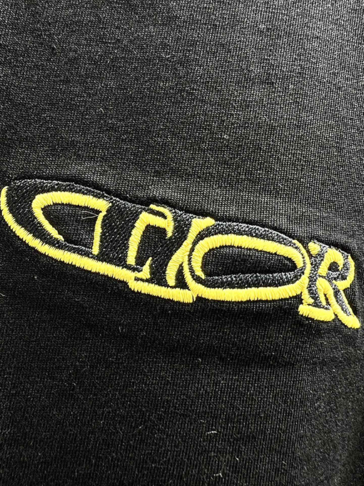 ディオール刺繍マイクロラベル半袖Tシャツ