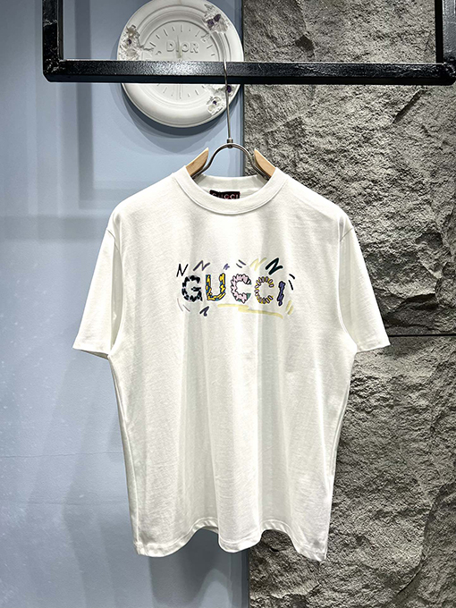 グッチ新しい花柄プリント文字半袖Tシャツ