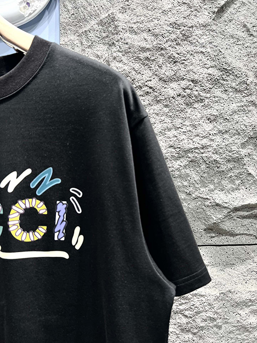 グッチ新しい花柄プリント文字半袖Tシャツ