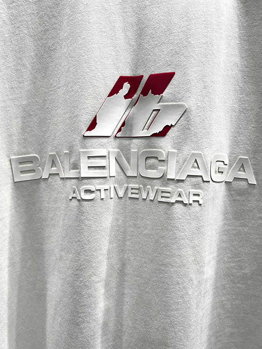 バレンシアガスーパーコピー新しいステッチプリントロゴ半袖Tシャツ