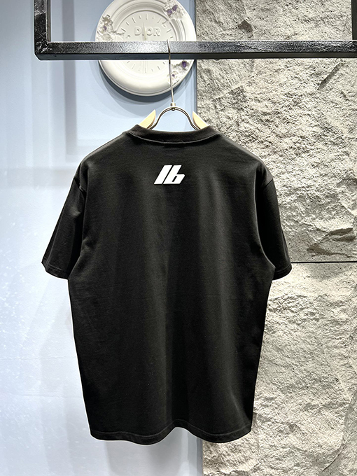 バレンシアガスーパーコピー新しいステッチプリントロゴ半袖Tシャツ