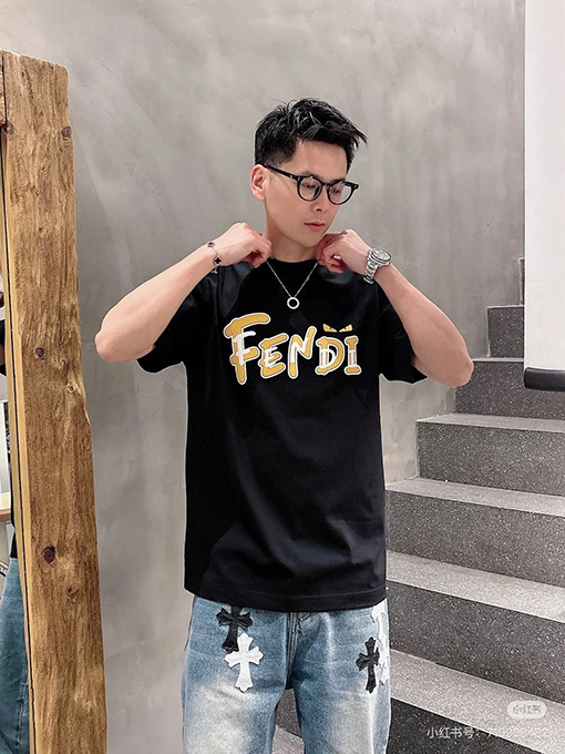 フェンディ新しいプリント半袖Tシャツ