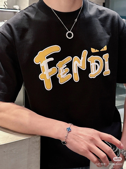 フェンディ新しいプリント半袖Tシャツ