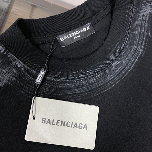 バレンシアガ新しい水洗いラウンドネック半袖Tシャツ