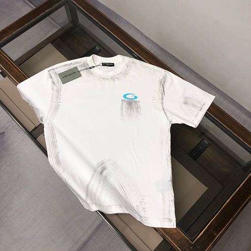 バレンシアガ新しい水洗いラウンドネック半袖Tシャツ