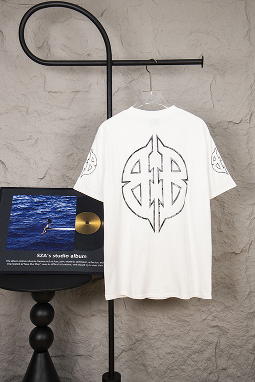 バレンシアガ反転パターン破裂プリントロゴ半袖Tシャツ