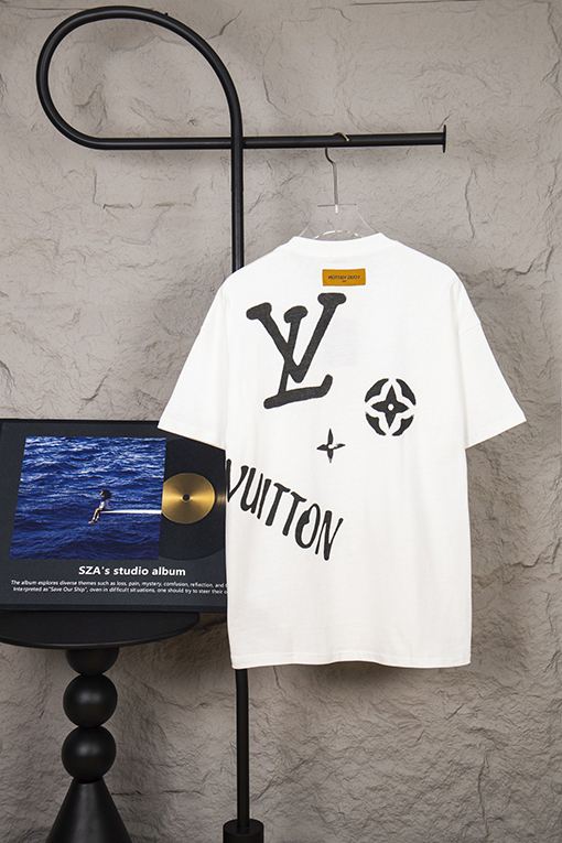 ルイヴィトンアルファベットロゴ落書き半袖Tシャツ