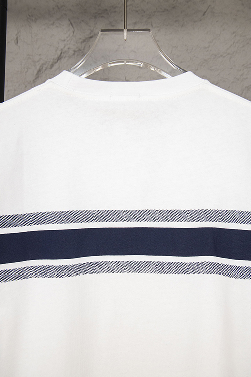 ディオールコピー胸と背中のストライプロゴ半袖Tシャツ