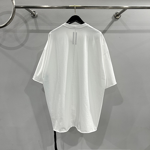 リックオウエンスフリル無地ルーズ半袖Tシャツ