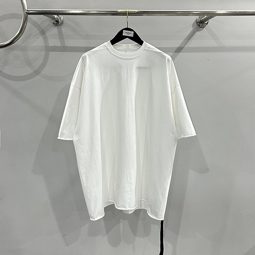 リックオウエンスフリル無地ルーズ半袖Tシャツ