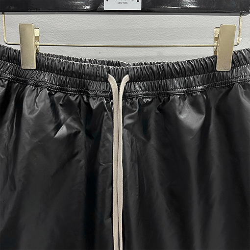リックオウエンスPUレザーシンプルな中性ドローストリングショートパンツ