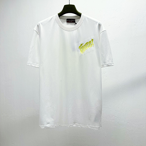 グッチ刺繍プリント半袖Tシャツ