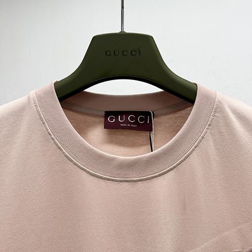 グッチ刺繍プリント半袖Tシャツ