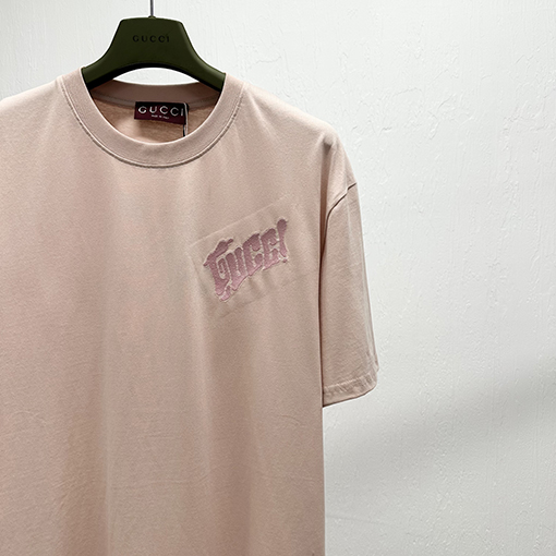 グッチ刺繍プリント半袖Tシャツ