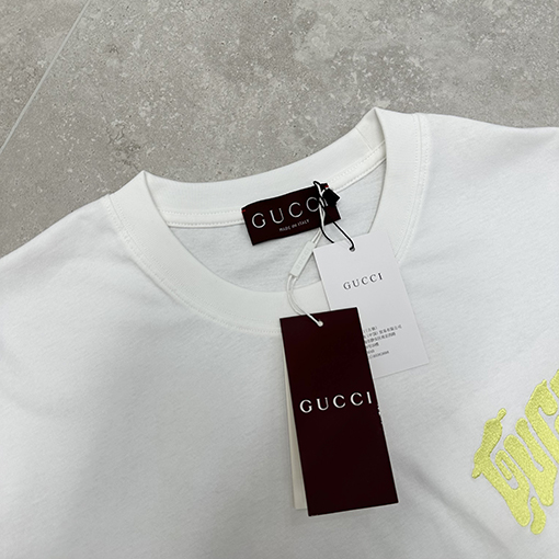 グッチ刺繍プリント半袖Tシャツ