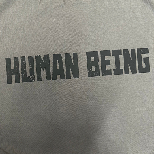バレンシアガコピーHUMANプリント半袖Tシャツ