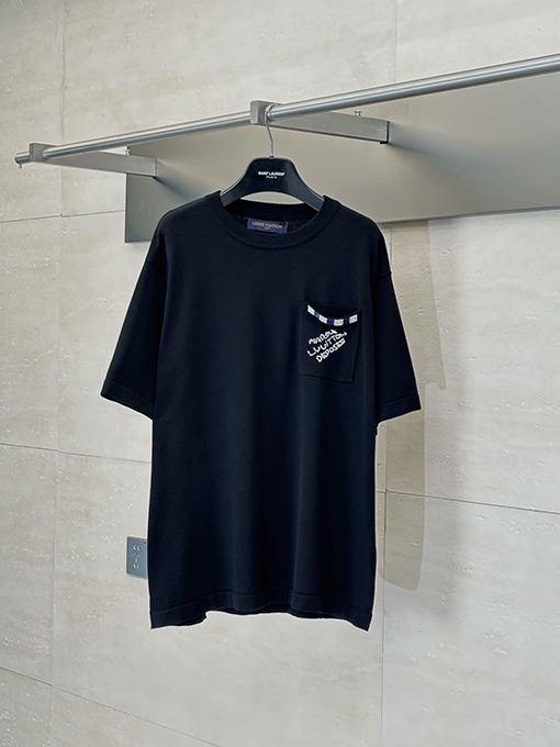 ルイヴィトンスーパーコピーポケットビーズニット半袖Tシャツ