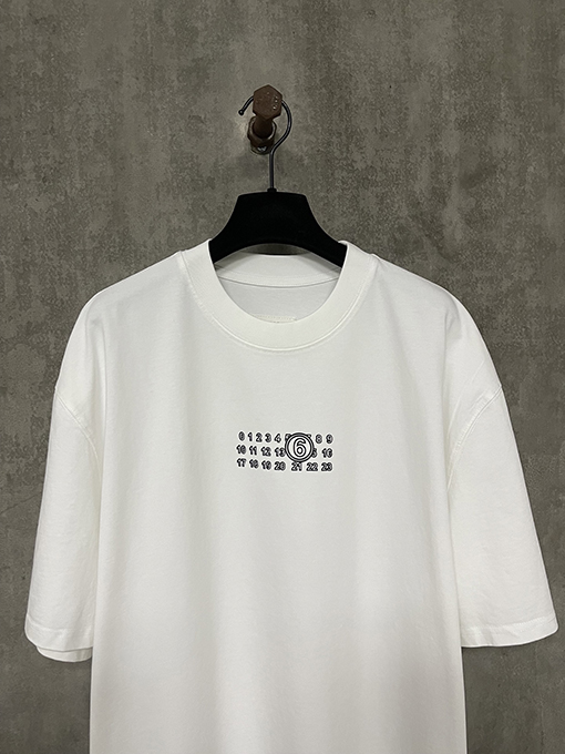 マルタンマルジェラ25ss新しいカレンダー透かし文字プリント半袖Tシャツ
