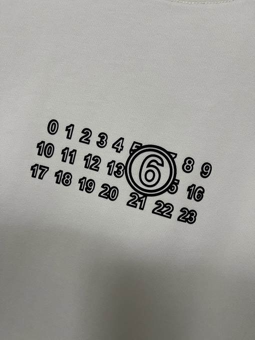 マルタンマルジェラ25ss新しいカレンダー透かし文字プリント半袖Tシャツ