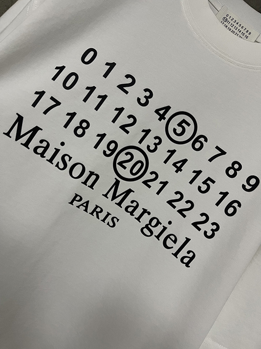 マルタンマルジェラスーパーコピークラシック520アルファベットロゴプリント半袖Tシャツ