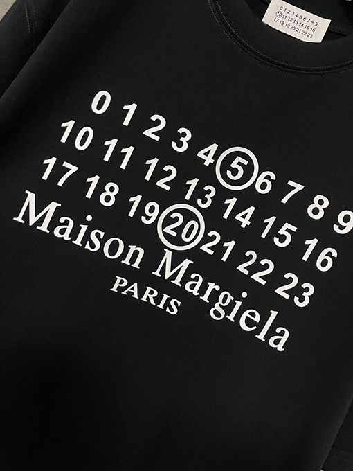 マルタンマルジェラスーパーコピークラシック520アルファベットロゴプリント半袖Tシャツ