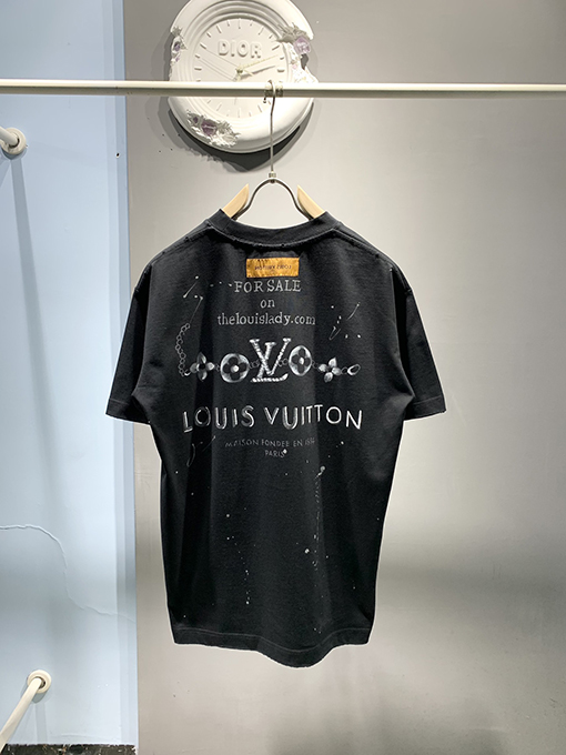 ルイヴィトン2025ssの手描きインクTシャツ