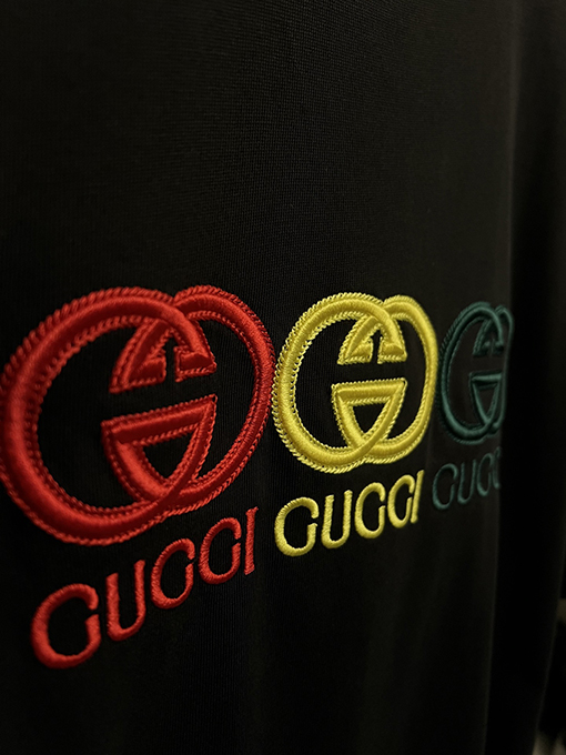 グッチダブルGマルチラベル高密度刺繍半袖シャツ