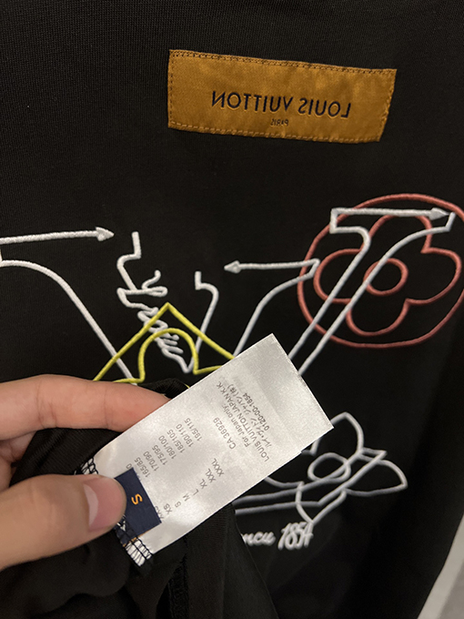 ルイヴィトン25SSカラフルな文字刺繍半袖Tシャツ