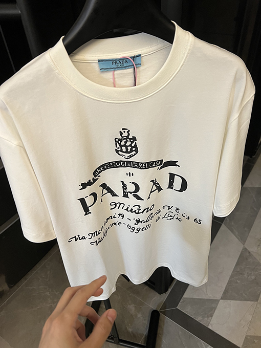 プラダアルファベットクラウン半袖Tシャツ