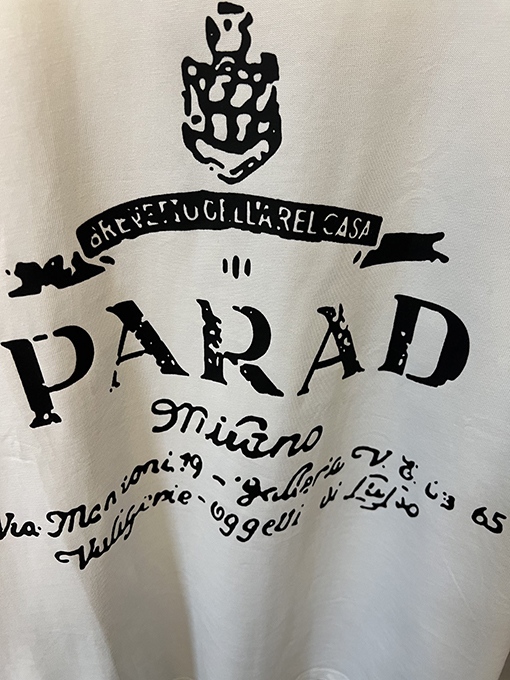プラダアルファベットクラウン半袖Tシャツ