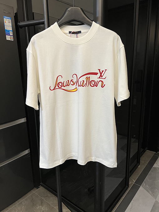 ルイヴィトンコピー炎のロゴプレス半袖シャツ
