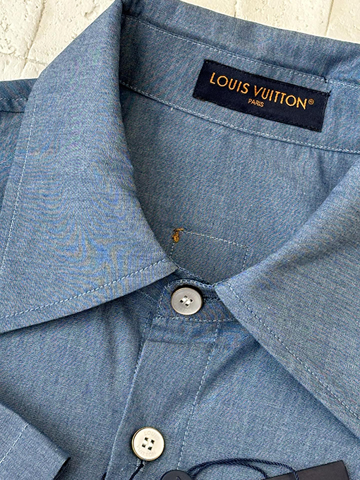 ルイヴィトン新しい刺繍帆船デニムシャツ