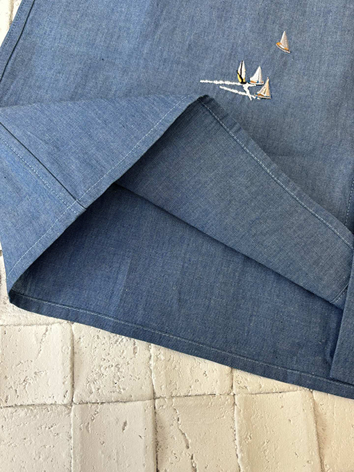 ルイヴィトン新しい刺繍帆船デニムシャツ