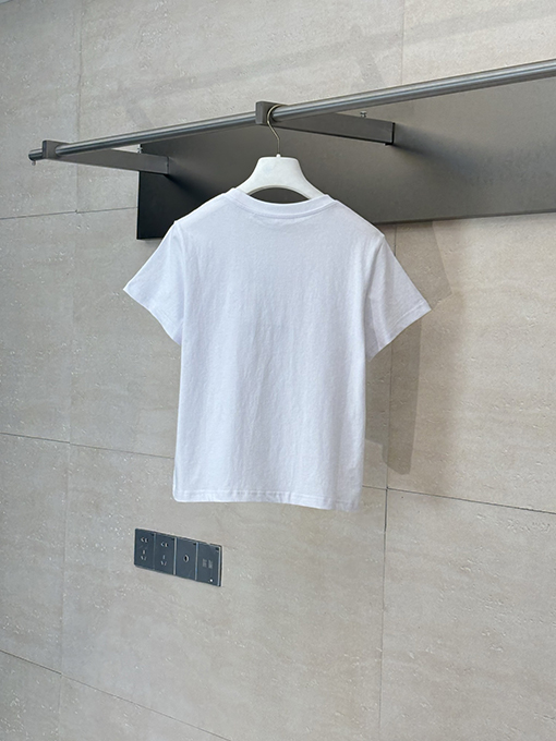 アレキサンダーワン新しいホットドリルビーズラウンドネック半袖Tシャツ