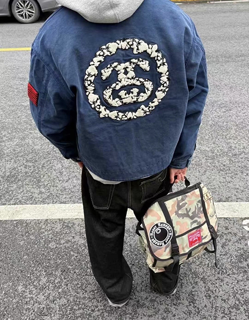 STUSSY X DENIM TEARSコラボコレクションCANVAS JACKETジッパー付きワークジャケット