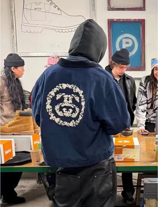 STUSSY X DENIM TEARSコラボコレクションCANVAS JACKETジッパー付きワークジャケット