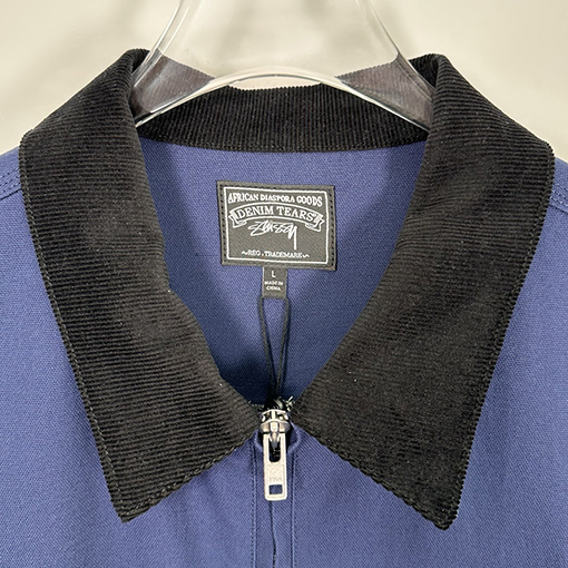STUSSY X DENIM TEARSコラボコレクションCANVAS JACKETジッパー付きワークジャケット