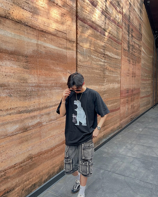 STUSSY SS25 BIG MEATY TEE PIGMENT DYED ティラノサウルスTシャツ