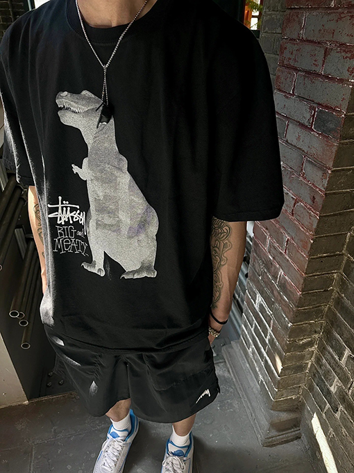 STUSSY SS25 BIG MEATY TEE PIGMENT DYED ティラノサウルスTシャツ