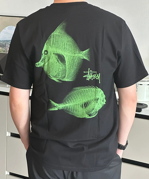 STUSSY SS25 X-RAY FISHIN TEE フィッシュボーンTシャツ