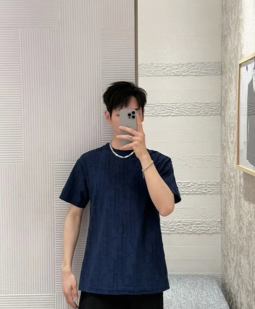 ディオールトリミングジャカード半袖Tシャツ