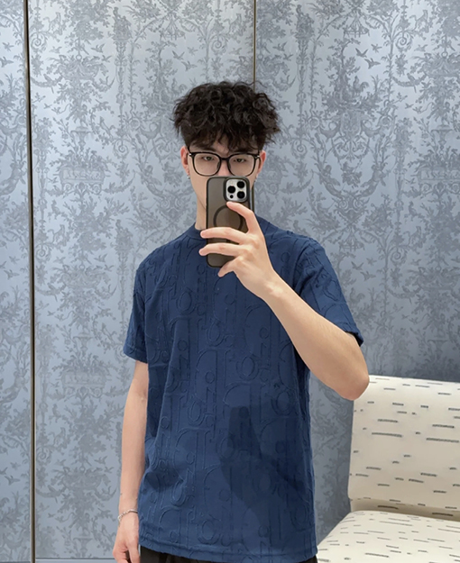 ディオールトリミングジャカード半袖Tシャツ