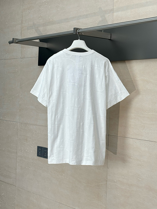 ディオール25SS新しいカット糸ジャカードラウンドネック半袖Tシャツ