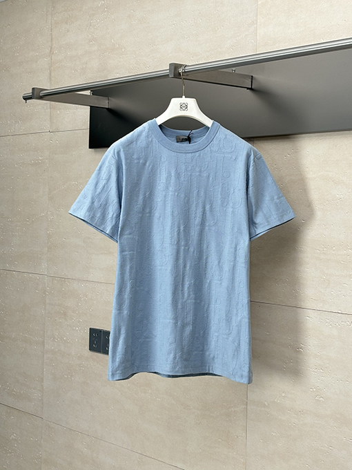 ディオール25SS新しいカット糸ジャカードラウンドネック半袖Tシャツ