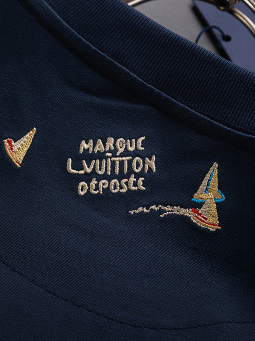 ルイヴィトンコピー帆船刺繍半袖シャツ