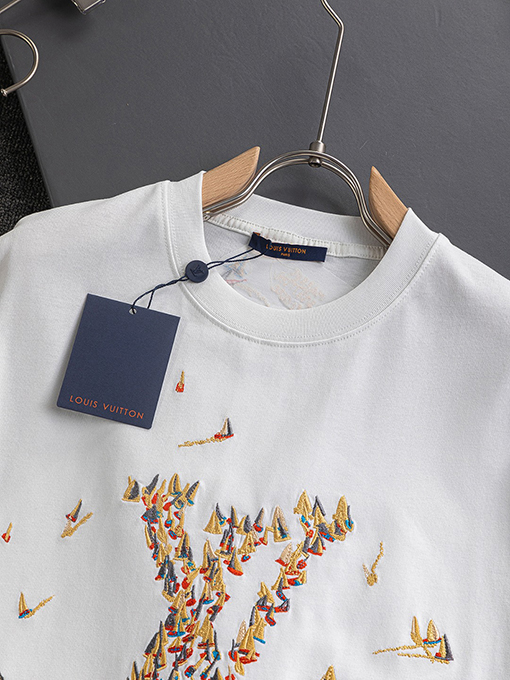 ルイヴィトンコピー帆船刺繍半袖シャツ