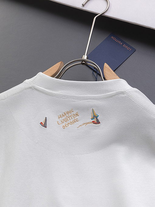 ルイヴィトンコピー帆船刺繍半袖シャツ