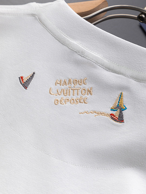 ルイヴィトンコピー帆船刺繍半袖シャツ