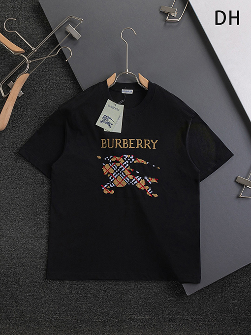 バーバリースーパーコピーロゴ刺繍半袖Tシャツ