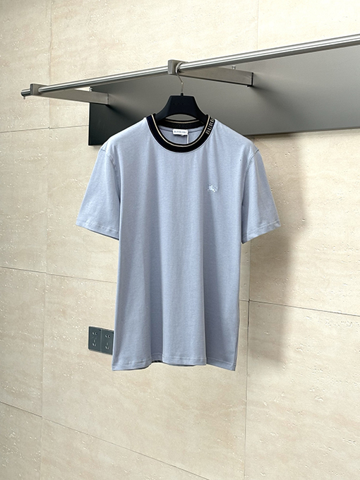 バーバリー新しい襟の衝突色の半袖Tシャツ